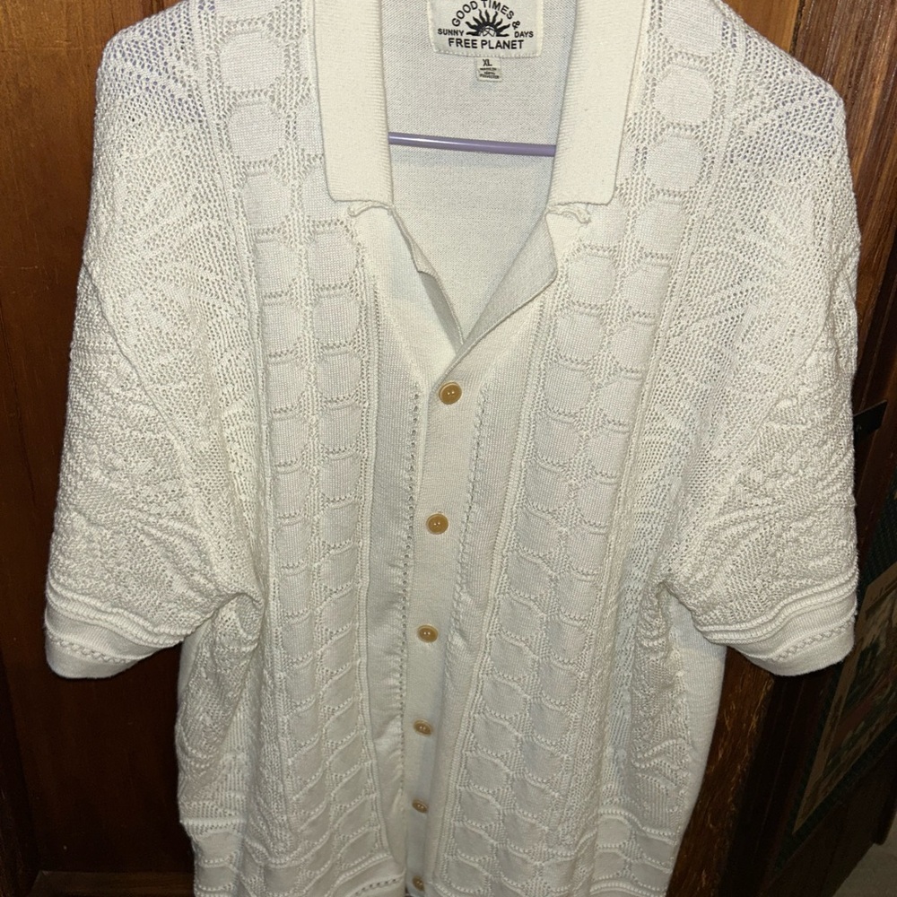 Men’s Free Planet Cream Knit Cardigan